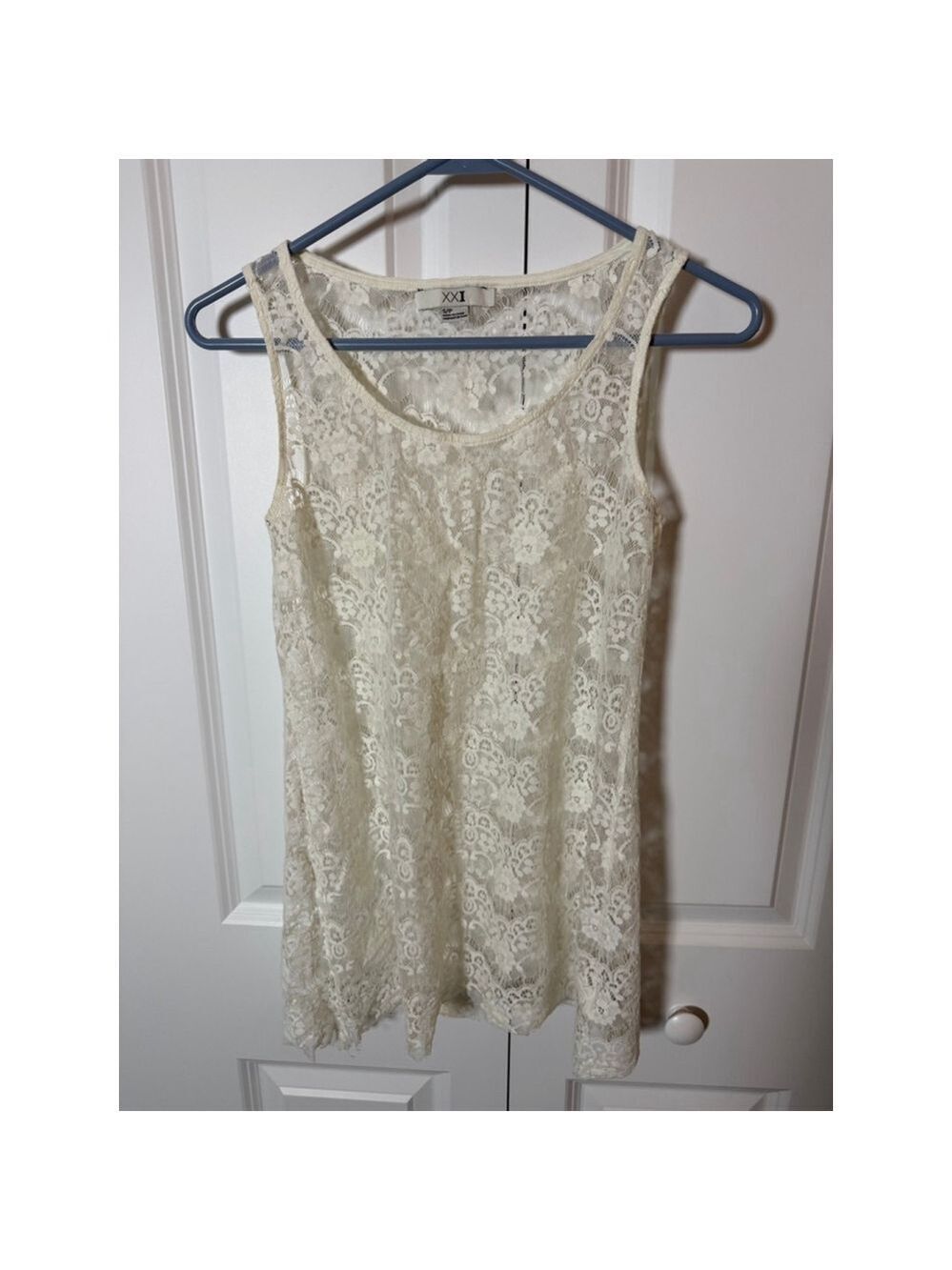 XXI Cream Lace Tank Top S